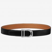 Designer Fake Hermes Etrier Buckle Belt & Brown Clemence 32 MM Strap