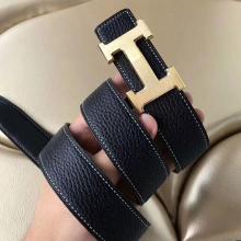 Hermes H Belt Buckle & Black Clemence 32 MM Strap Replica