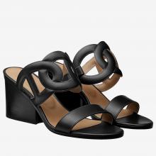 Top Quality Hermes Black Peace Sandals