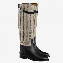 Hermes Jumping Boots In De Camp Dechainee Toile