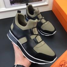 Perfect Replica Hermes Men Kaki/Noir Player Sneakers