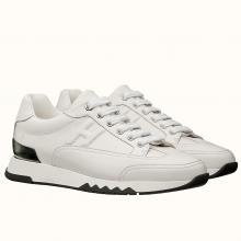 Cheap Hermes Trail Sneaker In White Calfskin Leather