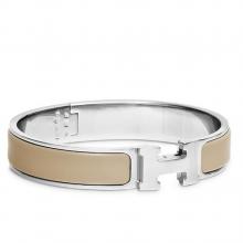 Perfect Replica Hermes Etoupe Enamel Clic H PM Bracelet