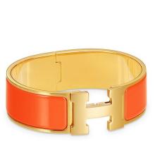 Discount Hermes Orange Enamel Clic Clac H PM Bracelet