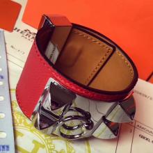 Best Cheap Hermes Red Epsom Collier De Chien Bracelet Size S