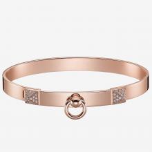 Hermes Rose Gold Collier De Chien Bracelet Replica