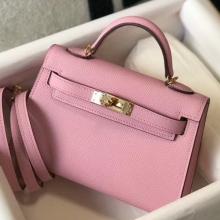 Fashion Hermes Kelly Mini II Handbag In Mauve Sylvestre Epsom Leather