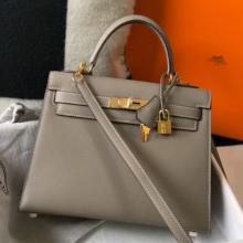 Hermes Gris Asphalt Epsom Kelly 28cm Sellier Handbag GHW Replica