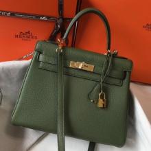 Fake Hermes Canopee Clemence Kelly 28cm Handbag