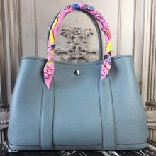 Hermes Garden Party 36cm PM Ciel Handbag