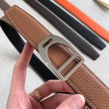 Replica AAA Hermes Etrier Buckle Belt & Brown Clemence 32 MM Strap