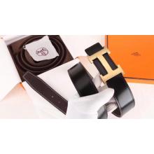 Hermes H Belt Buckle & Chocolate Clemence 32 MM Strap