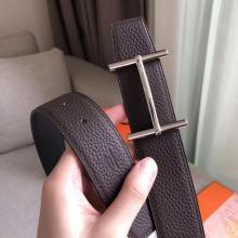Hermes H D’Ancre Reversible Belt In Cafe/Noir Leather