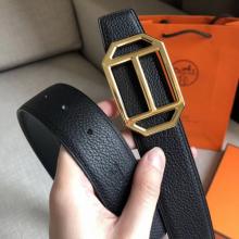 1:1 Hermes Pad Reversible Belt In Black Clemence Leather