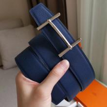 Hermes H D’Ancre Reversible Belt In Indigo/Black Epsom Leather Replica