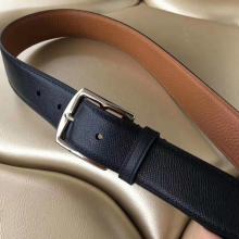 Hermes Etriviere 40 Belt In Black Epsom Leather