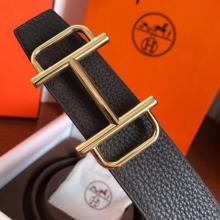 Fake Hermes Royal 38MM Reversible Belt In Cafe Clemence Leather