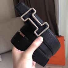 Imitation Hermes Tonight 38MM Reversible Belt In Black Clemence Leather