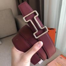 Hermes Tonight 38MM Reversible Belt In Ruby/Gold Epsom Leather Replica