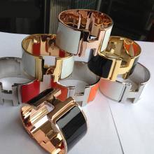 Replica Designer Hermes Clic Clac H Enamel Bracelet Extra Large With Gold/Silver/Pink Gold GM
