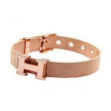 Knockoff Perfect Hermes H Logo Adjustable Band Bracelet Pink Gold