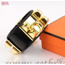 Perfect Replica Hermes Collier De Chien Bracelet Black Gold