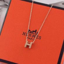 Hermes “H” Necklace Pink Gold Replica