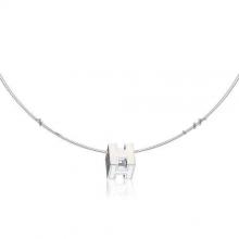 Hermes Cage D’H Necklace White In Lacquer With Gold