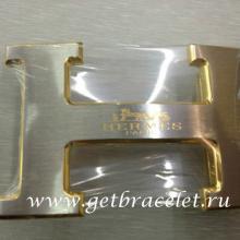 High End Replica Hermes Reversible Belt 18K Gold Silver With Logo Buckle