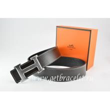 Hermes Reversible Belt Black/Black Togo Calfskin With 18k Drawbench Silver H Buckle Replica