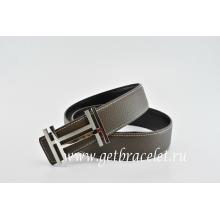 Hermes Reversible Belt Brown/Black H Au Carre Togo Calfskin With 18k Silver Buckle Replica