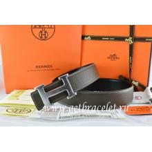 Imitation Hermes Reversible Belt Brown/Black Togo Calfskin With 18k Drawbench Silver H Buckle