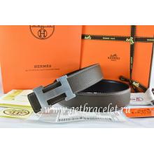 Hermes Reversible Belt Brown/Black Togo Calfskin With 18k Silver H Buckle