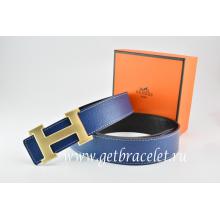 High Quality Imitation Hermes Reversible Belt Dark Blue/Black Togo Calfskin With MenWo18k Drawbench Gold H Buckle