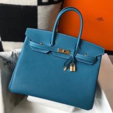 Fashion Hermes Blue Jean Clemence Birkin 35cm Handbag