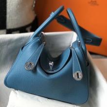 Hermes Lindy 26cm Bag In Blue Jean Clemence With PHW Replica