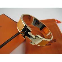 Hermes Yellow Enamel Clic H Bracelet Narrow Width (18mm) In Gold Replica