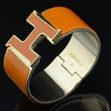 Hermes Yellow Enamel Clic H Bracelet Narrow Width (33mm) In Gold Replica