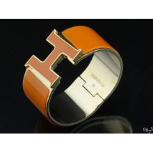 Hermes Yellow Enamel Clic H Bracelet Narrow Width (33mm) In Gold Replica