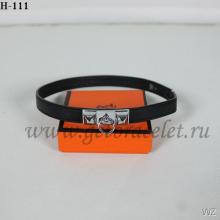 Hermes Rivale Double Wrap Bracelet Black Silver Replica