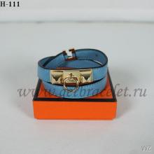 Knockoff Cheap Hermes Rivale Double Wrap Bracelet Blue Gold