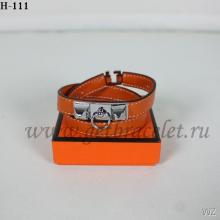 High Quality Replica Hermes Rivale Double Wrap Bracelet Orange Silver