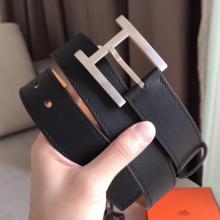 Cheap Imitation Hermes James 35MM Belt In Black Box Calfskin