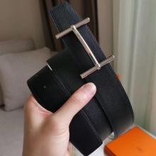 Luxury Replica Hermes H D’Ancre Reversible Belt In Black/White Epsom Leather