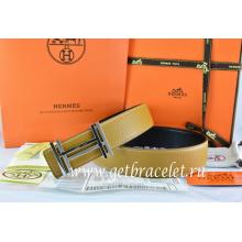 Perfect Hermes Reversible Belt Light Gray/Black Togo Calfskin With 18k Silver Double H Buckle