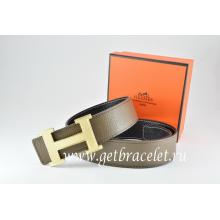 Cheap Hermes Reversible Belt Light Gray/Black Togo Calfskin With 18k Silver Wave Stripe H Buckle