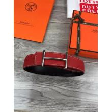 Replica Hot Hermes Reversible Belt Red Togo Calfskin With 18k Gold H Buckle