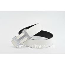 Hermes Reversible Belt White/Black Classics H Togo Calfskin With 18k Silver With Logo Buckle Replica