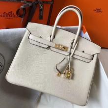 Best Cheap Hermes Birkin 25cm Handbag In Beton Clemence Leather