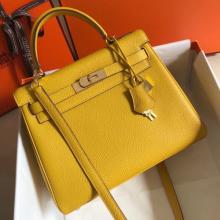 Hermes Kelly 28cm Retourne Handbag In Soleil Clemence Leather Replica